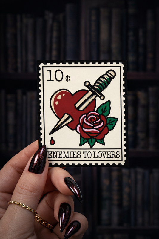 Enemies To Lovers Stamp Vinyl Bookish Sticker